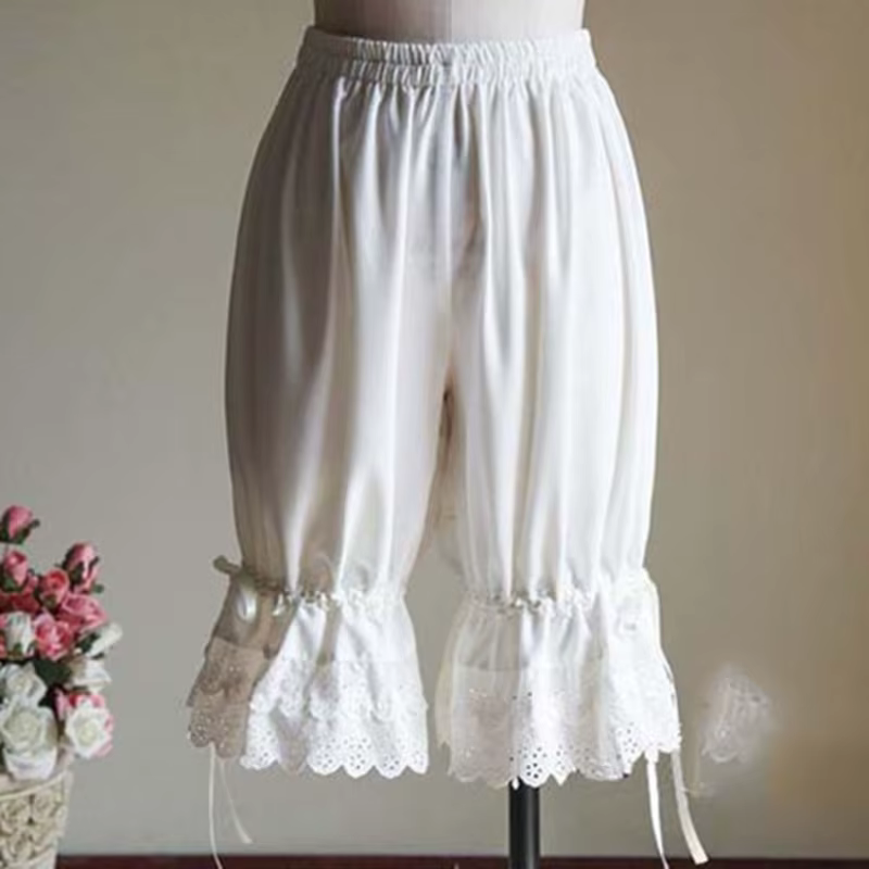 Pantalon bouffant à volants en dentelle avec nœud papillon, culotte bouffante, pantalon à bulles éla