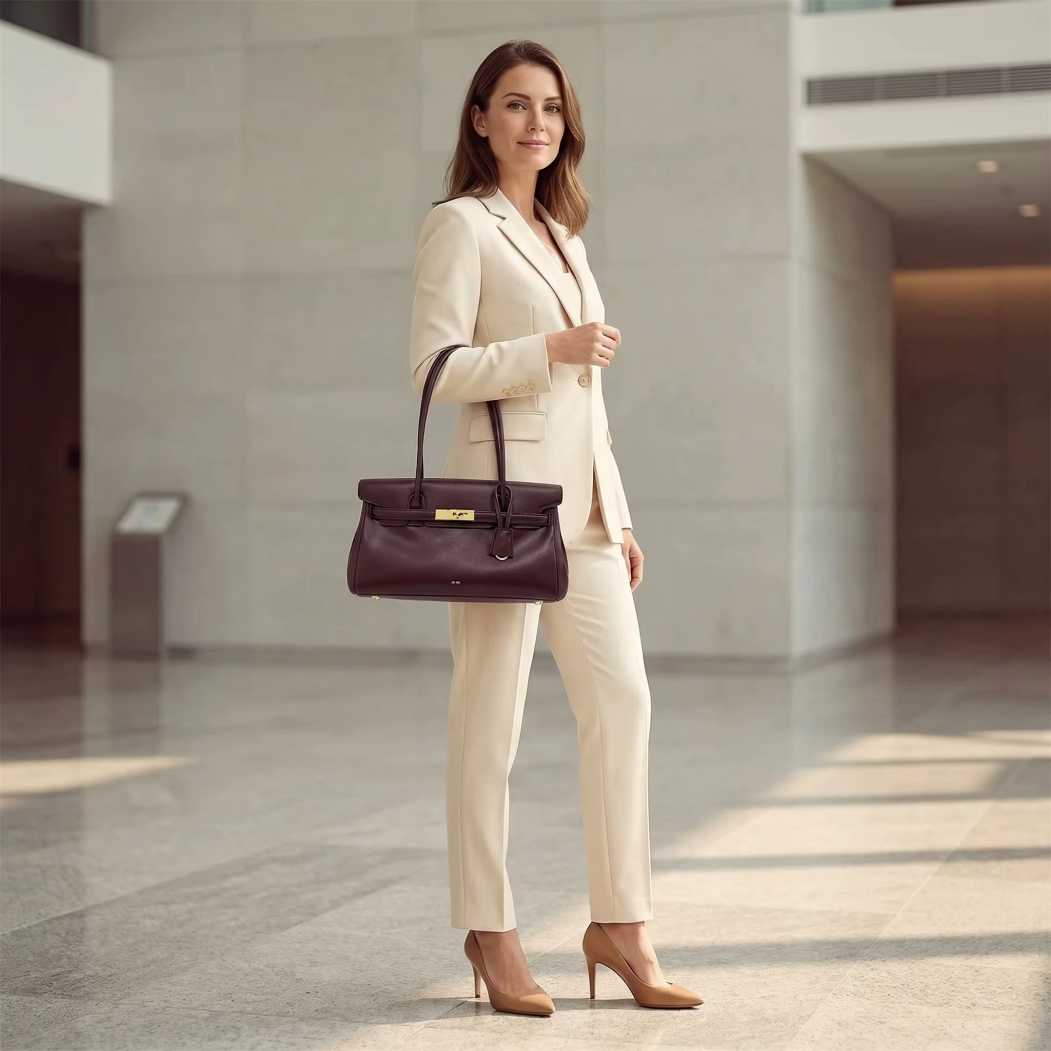 Sac sous le bras JW PEI Yara pour femme, sac à main tendance en cuir souple avec boucle de verrouill