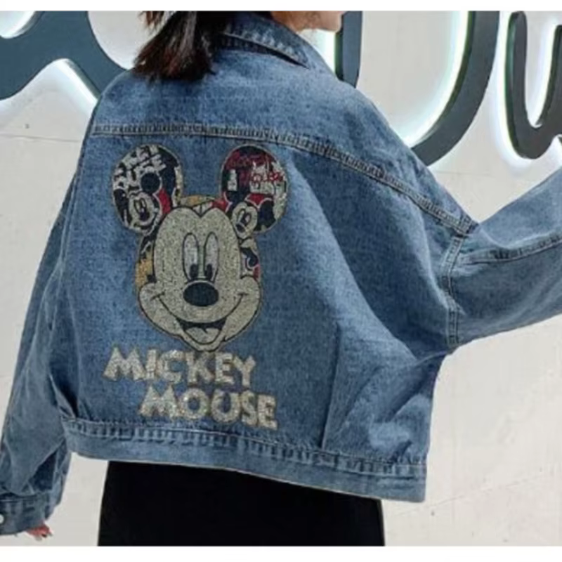 Mickey dessin animé mode Denim manteau Hip-hop Streetwear à la mode hommes femmes vestes nouveau cor