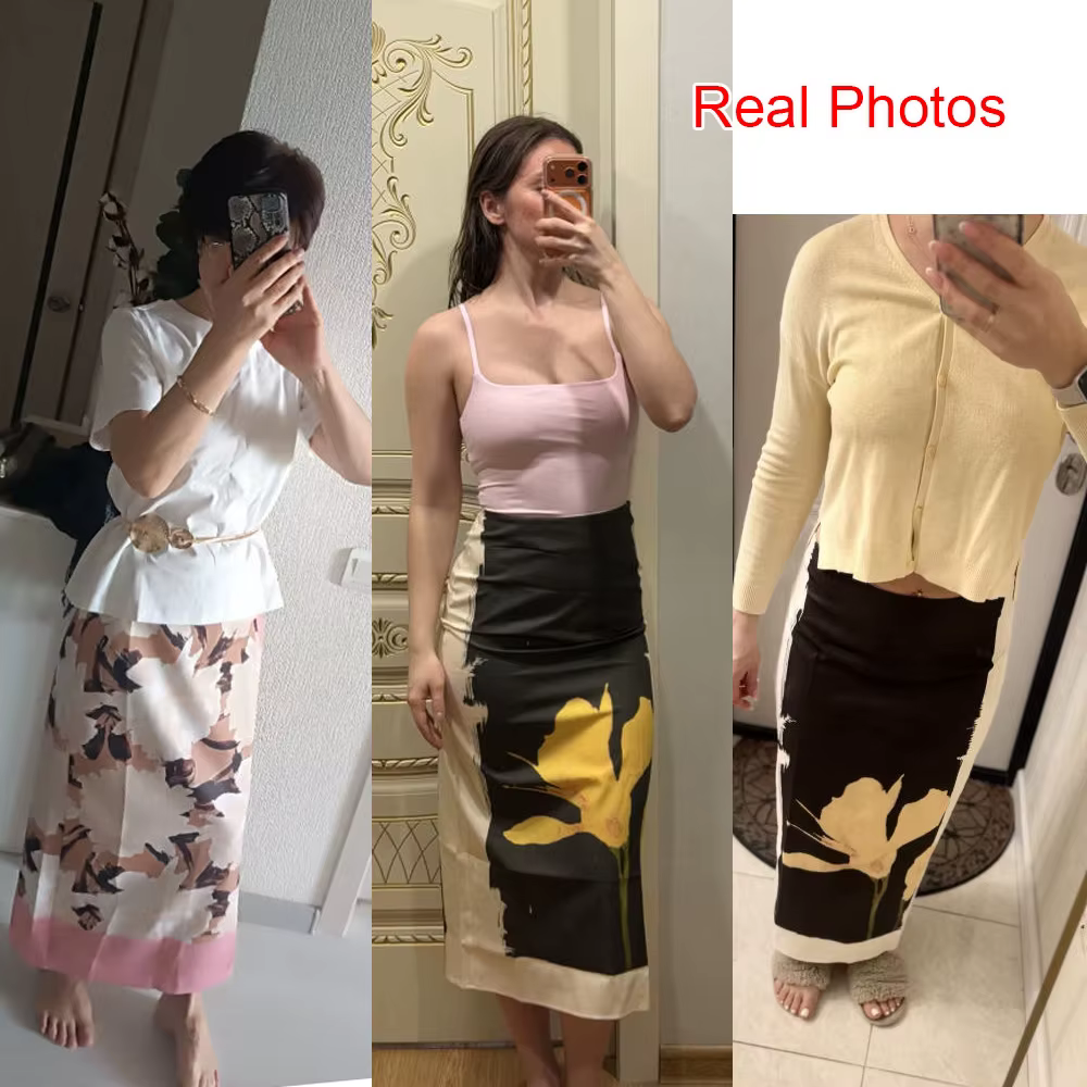 Jupe mi-longue imprimée pour femmes, nouvelle collection automne, effet féminin, rendez-vous, taille