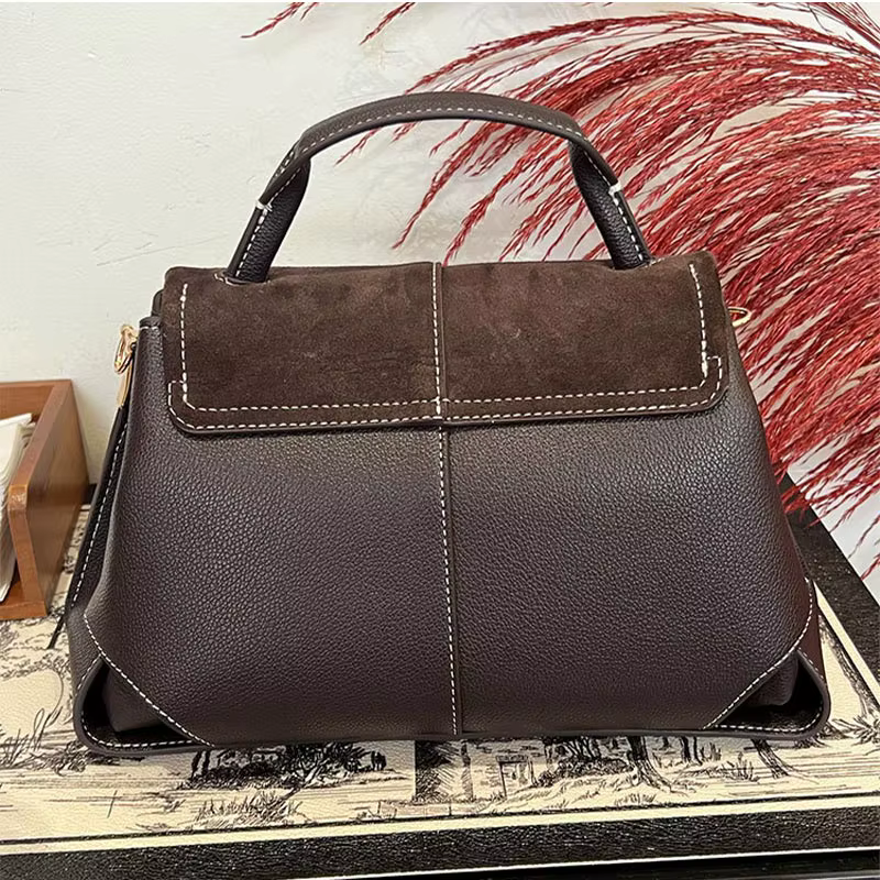 Sac à main de marque Vintage en daim haut de gamme, sac à bandoulière/à bandoulière tendance à rabat