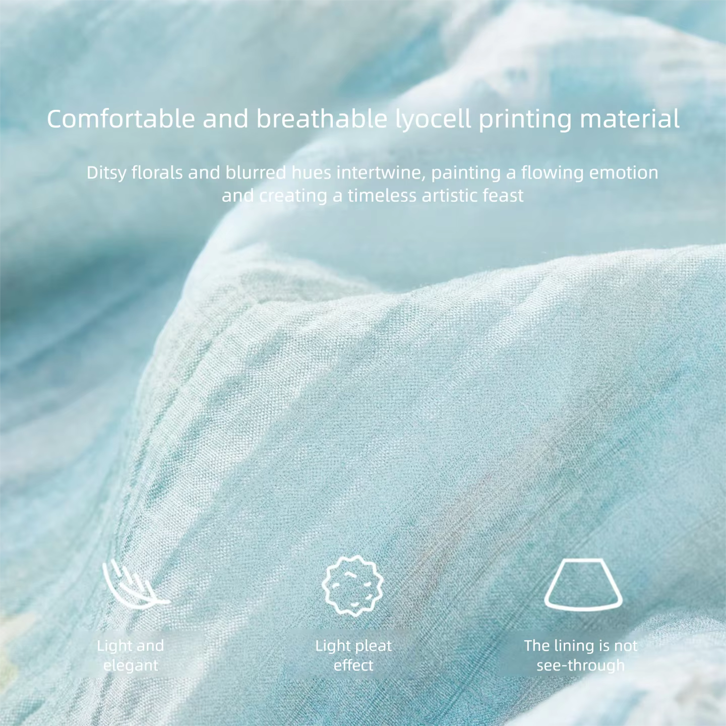 Ensemble jupe élégante à imprimé aquarelle SENTUBILA, haut sans manches à col rond découpé et à noue