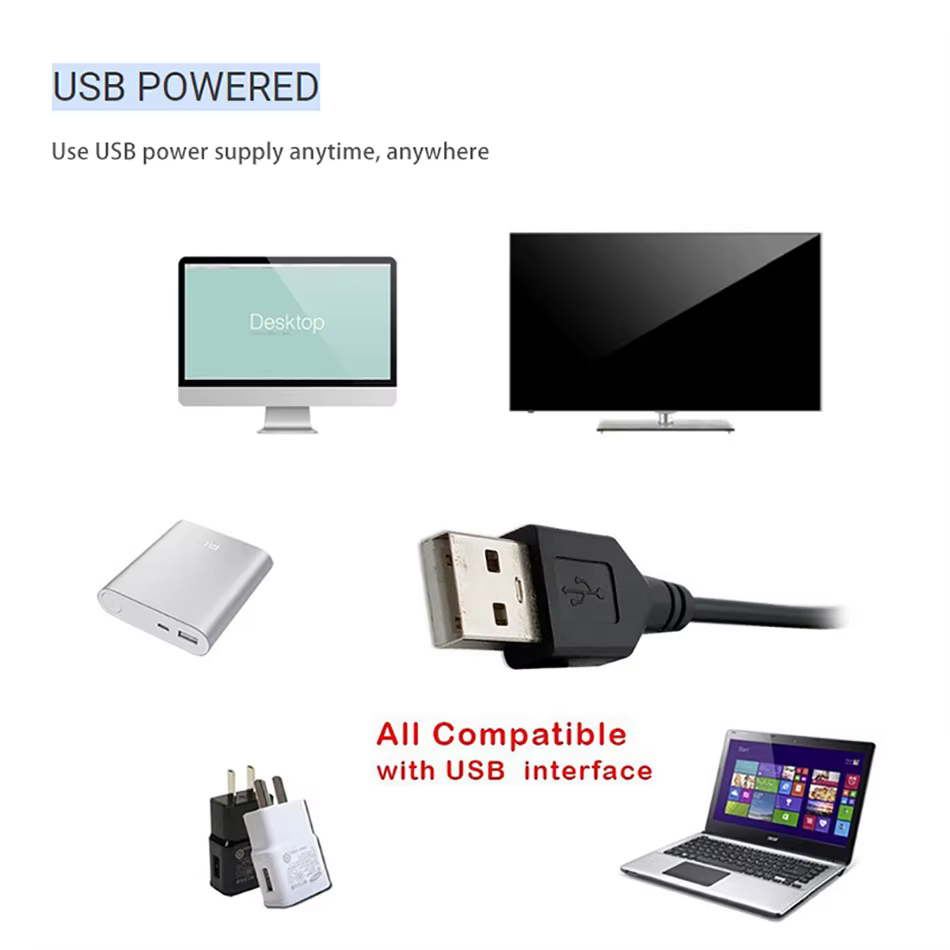 Câble USB mâle à femelle avec interrupteur marche/arrêt, bouton noir et blanc, contrôleur de variate