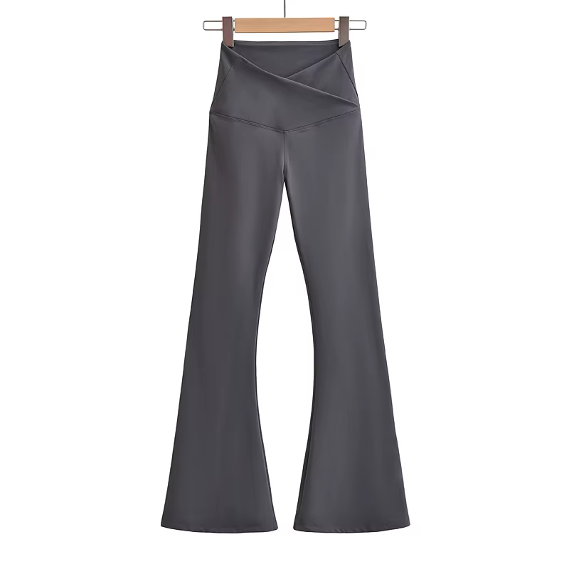 Legging évasé noir pour femme, pantalon de yoga, style streetwear décontracté, tenue résistante, aut