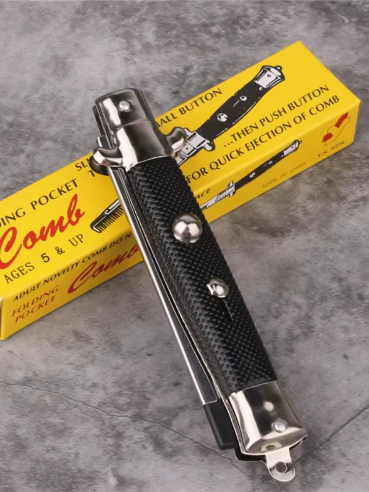 Peigne à ressort pliant pour hommes et femmes, 1 pièce, pince de poche pliante faite à la main, peig