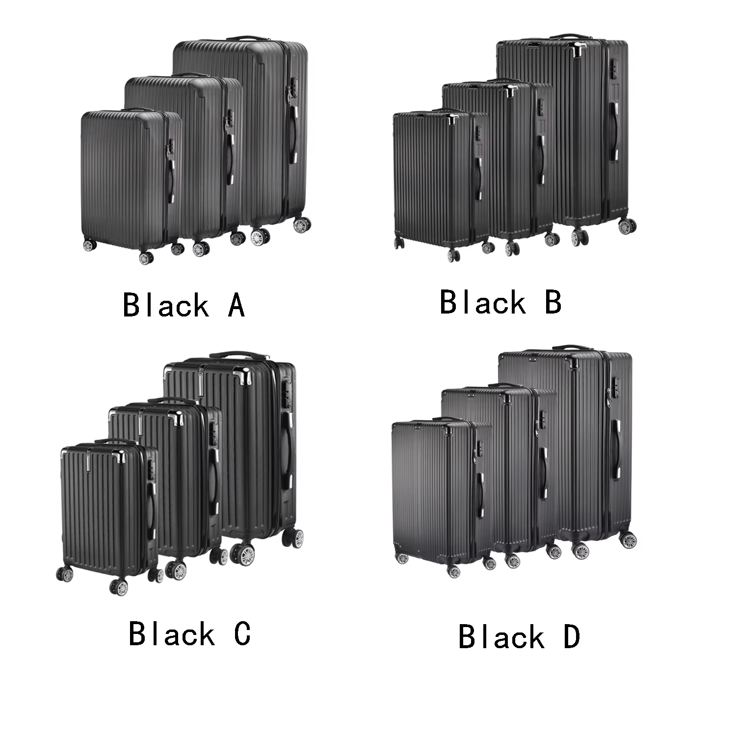 Ensemble de bagages Fangange 3 pièces, roues silencieuses universelles, avec serrure à combinaison,