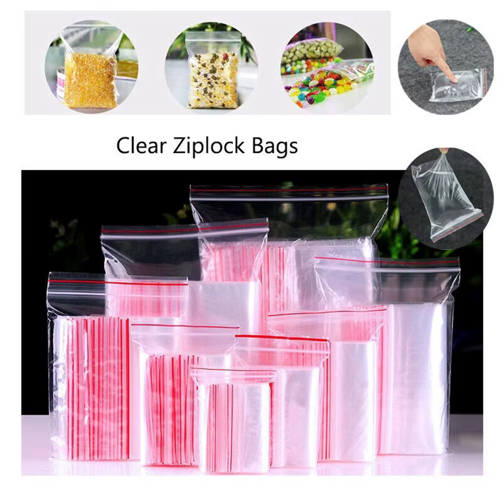 Sacs en plastique transparent refermables à fermeture éclair XR, stockage des aliments frais GT, mul