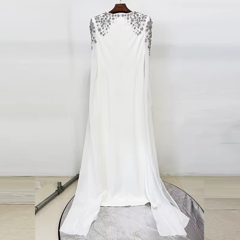 HIGH STREET Nouvelle Collection 2026 Robe de Soirée Longue Maxi pour Femme à Manches Longues Ornée d