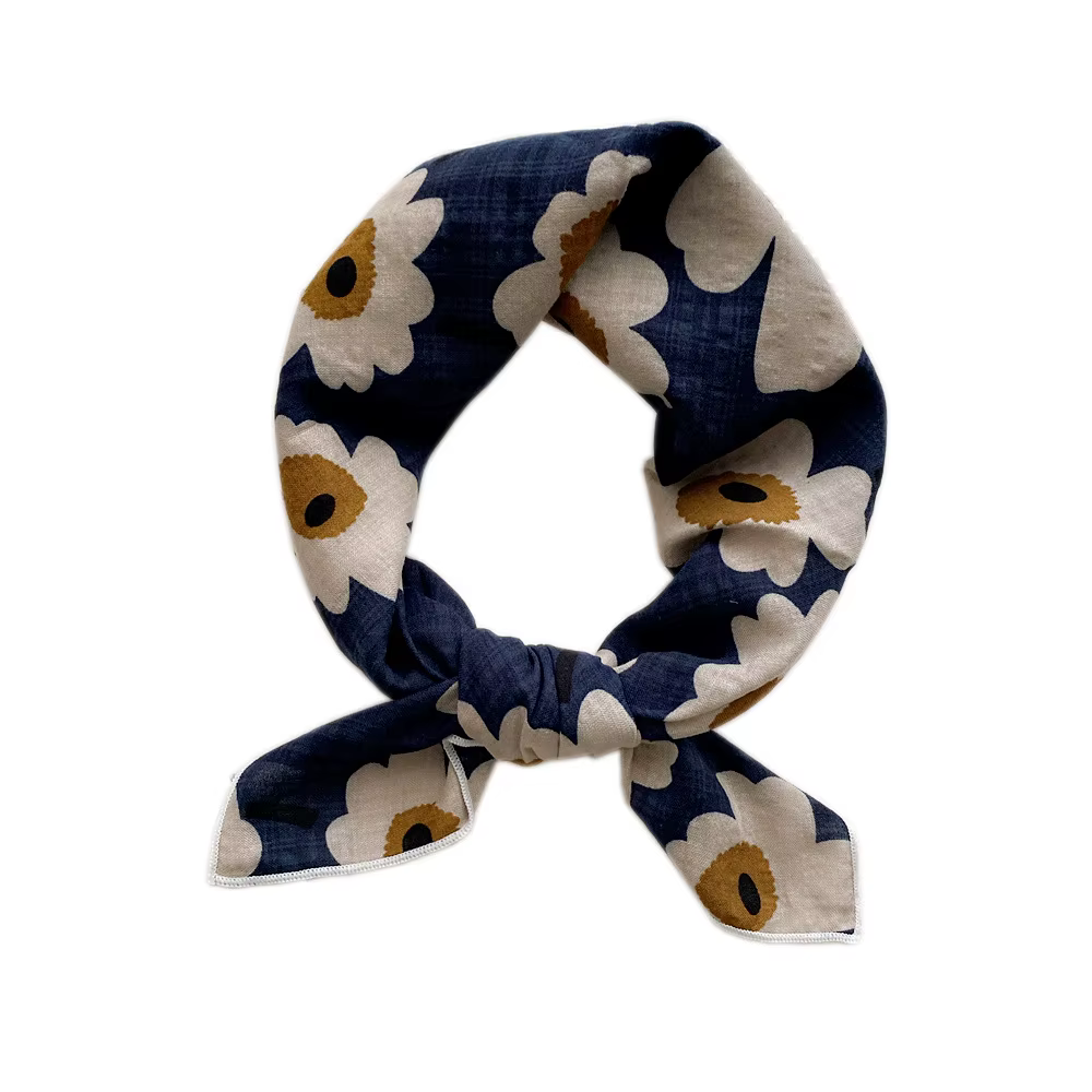 Foulard carré en coton et lin de 55 cm pour femmes, style coréen, pour étudiantes, mode printemps-au
