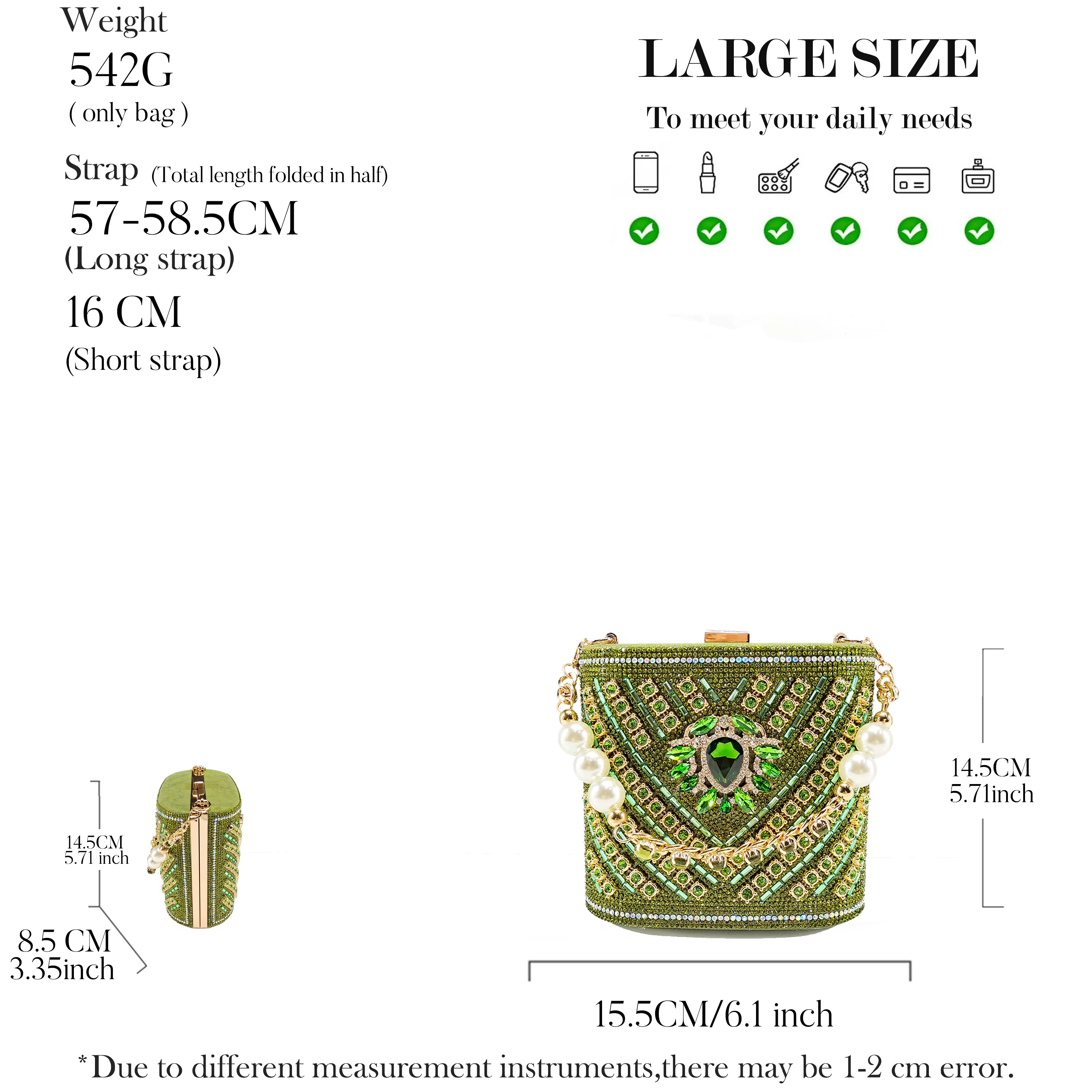 Queena Yan Design italien strass bout pointu chaussures à talons hauts et sac assorti ensemble chaus