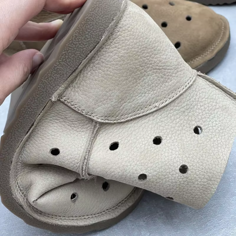 Careaymade-bottines en cuir véritable chaussures plates bout rond Slip-On évider bottes courtes de h