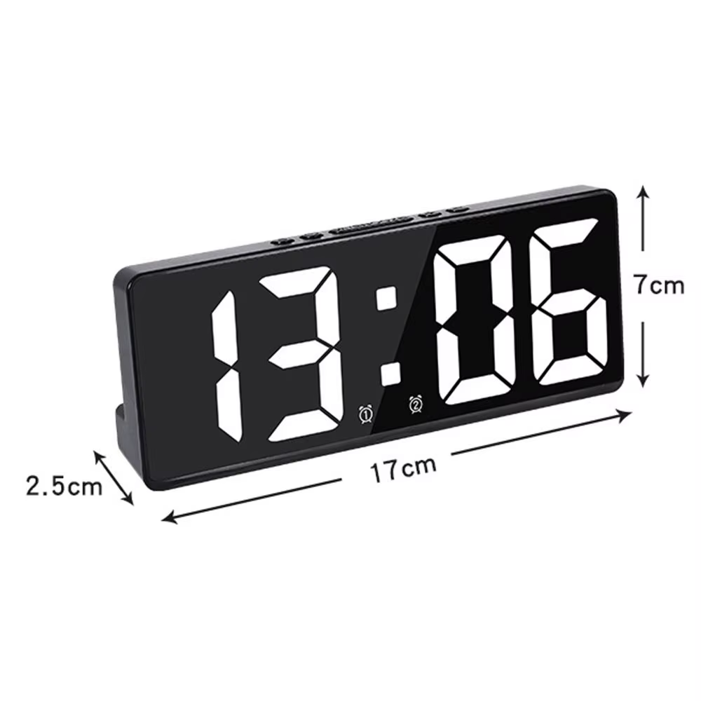 Horloge numérique LED électronique créative, veilleuse, température, calendrier, réveil, grand nombr