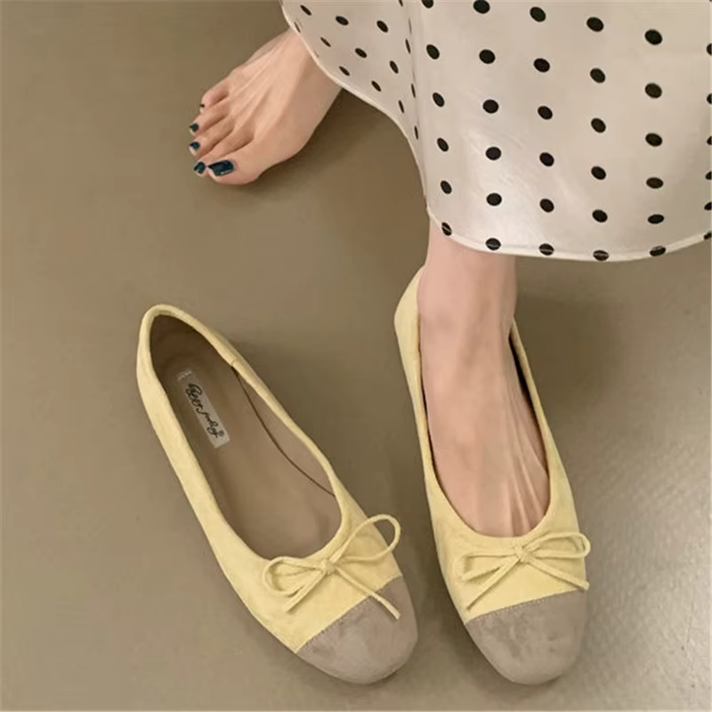 Bailamos 2026 – Nouvelles Ballerines Décontractées pour Femmes en Velours Doux, Élégantes, à Bout Ro