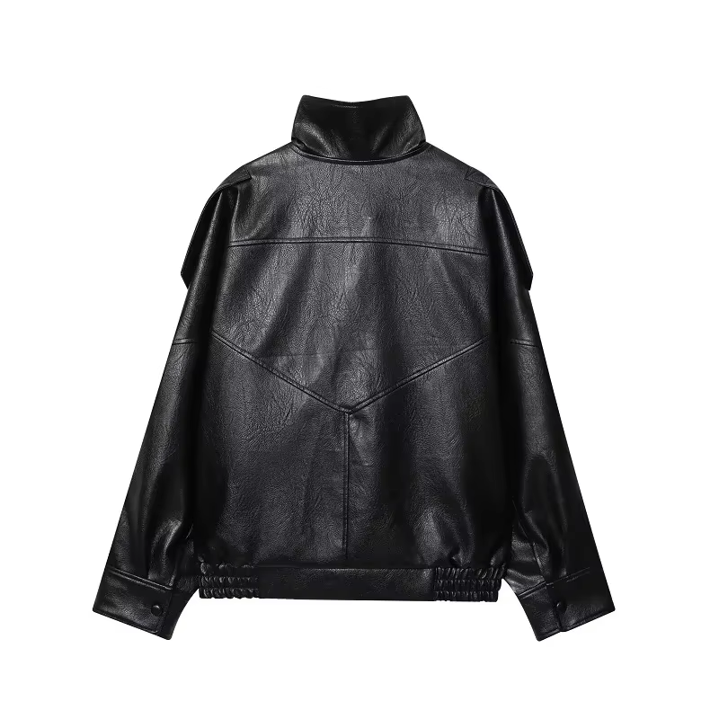 HXAO veste en simili cuir femme manteau court noir Bomber vestes pour femme vêtements de sortie d'hi
