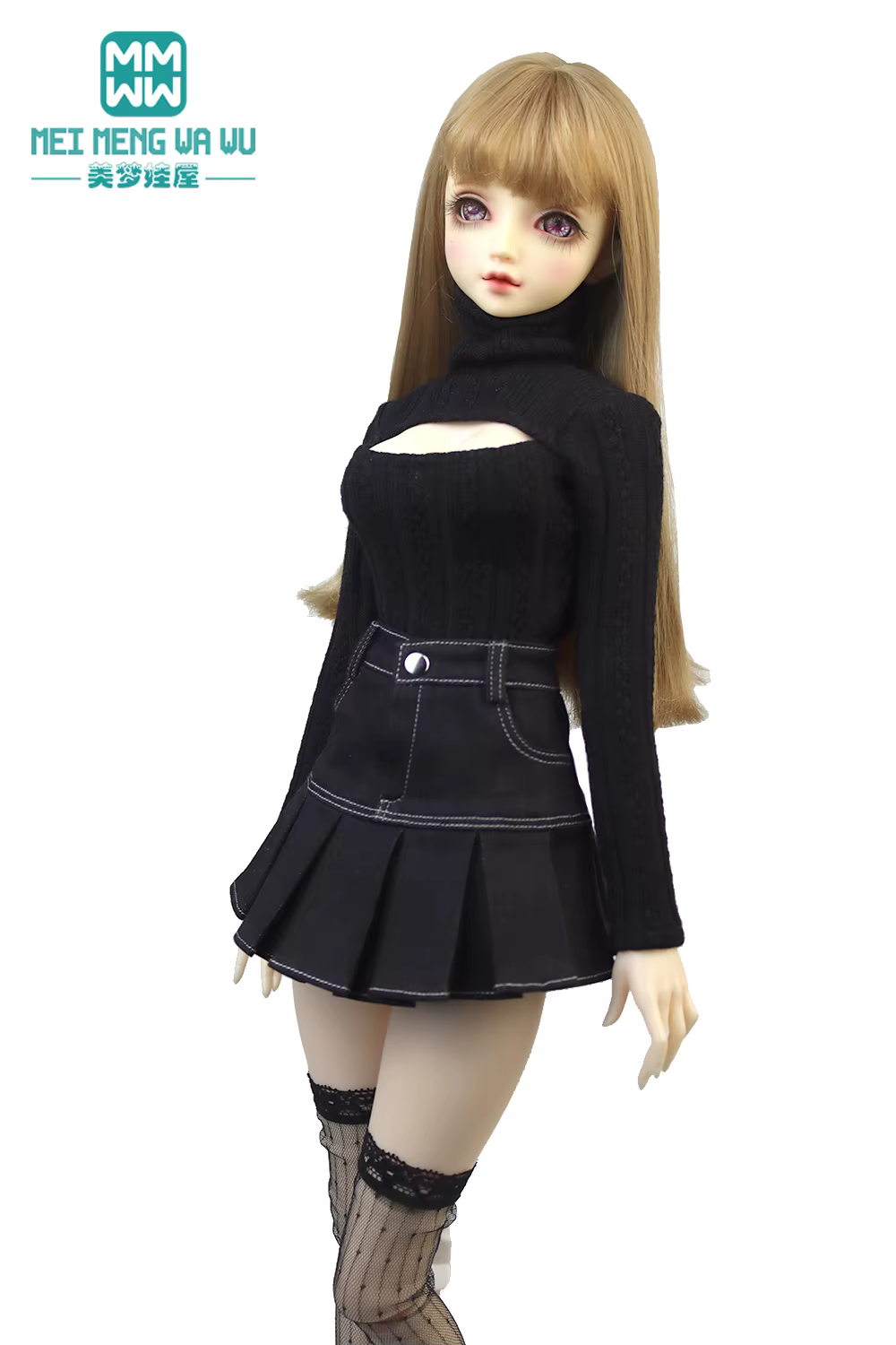 Vêtements pour poupée, pull ouvert à col haut, adapté à 58-60cm, 1/3 BJD DD SD DDL, poupée articulée