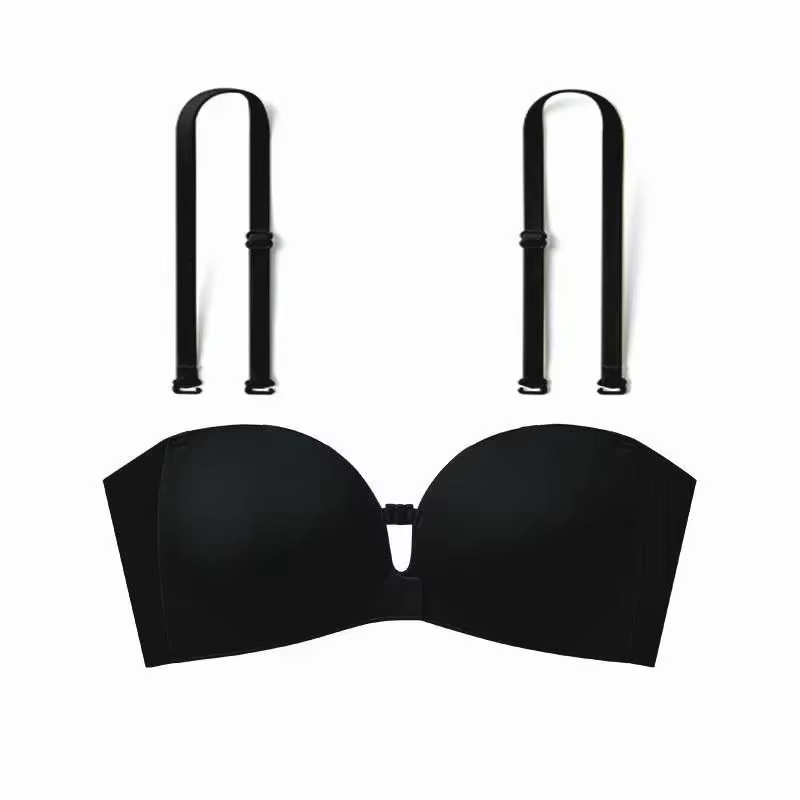 Soutien-gorge invisible sans fil pour femme, sans bretelles, avec boucle avant antidérapante, lisse 