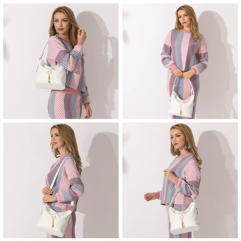 Zency – sac à bandoulière en cuir véritable pour femmes, nouvelle mode, avec pompon en métal, sacoch