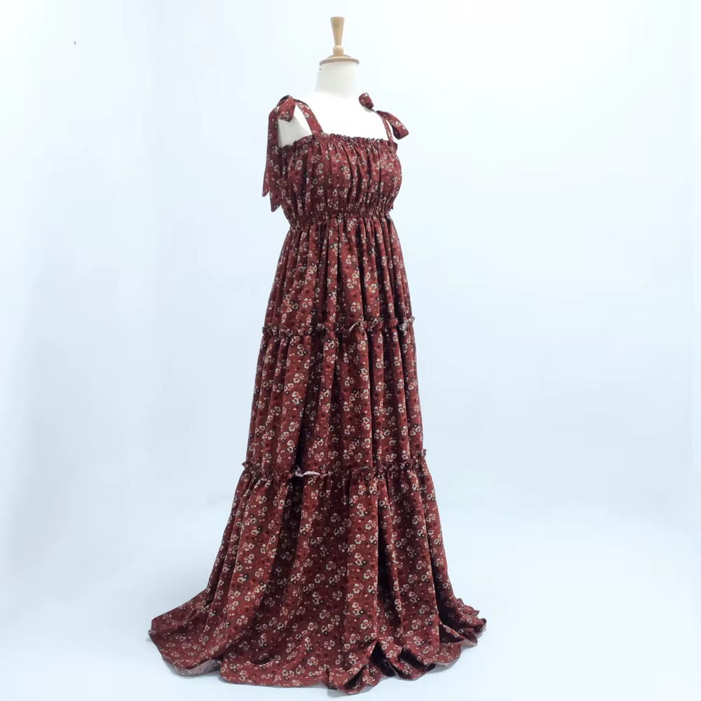Robe de photographie pour femmes, élégante, en tissu de coton imprimé, Camisole, robes de photograph