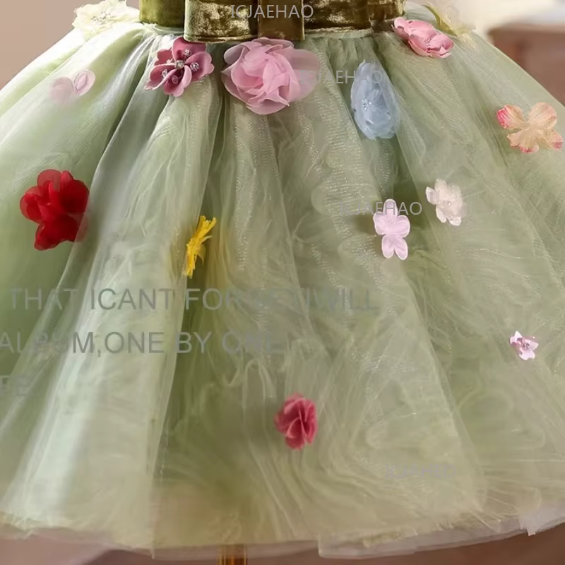 Robe de Princesse pour Enfants, Costume de Fille pour Anniversaire, Robe de Performance au Piano, Te