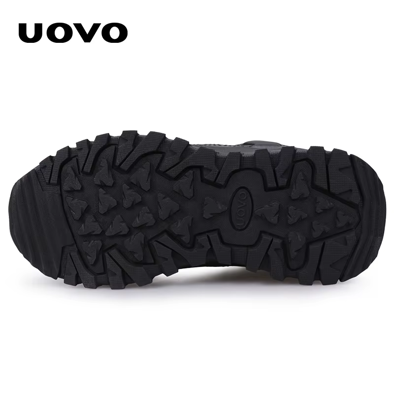 UOVO – chaussures d'école en cuir pour garçons, baskets noires pour enfants, chaussures uniformes fa
