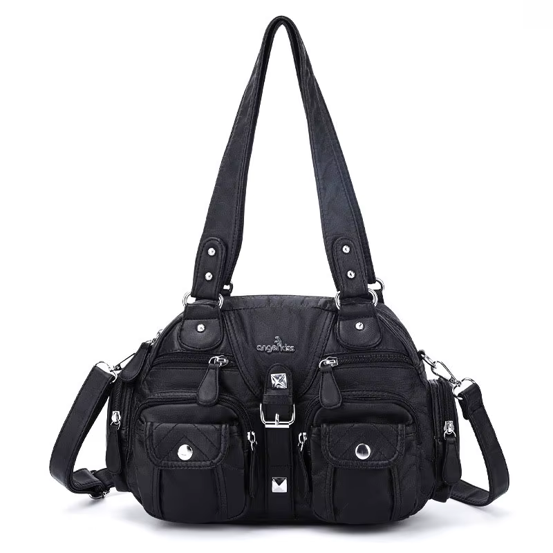 Angelkd'appareils-Sacs à main pour femmes, sacoche à poignée supérieure, sac PU initié, pack de boul