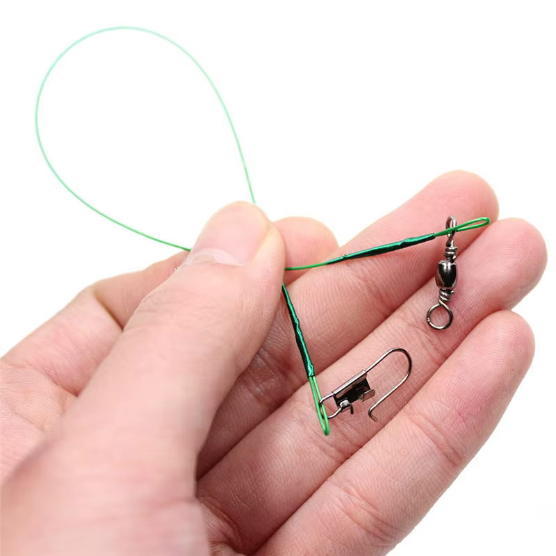 Ligne de pêche en acier Anti-morsure, Leader de fil d'acier avec accessoire de pêche pivotant, laiss