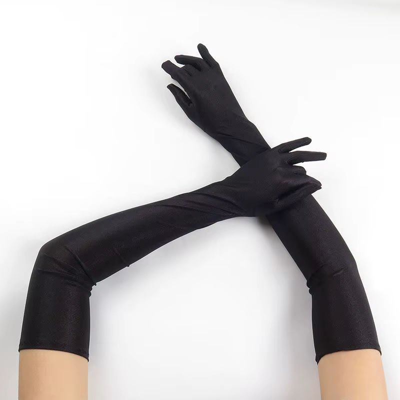 52CM femmes élégant solide Spandex mince doux extensible Protection solaire scène Performance condui