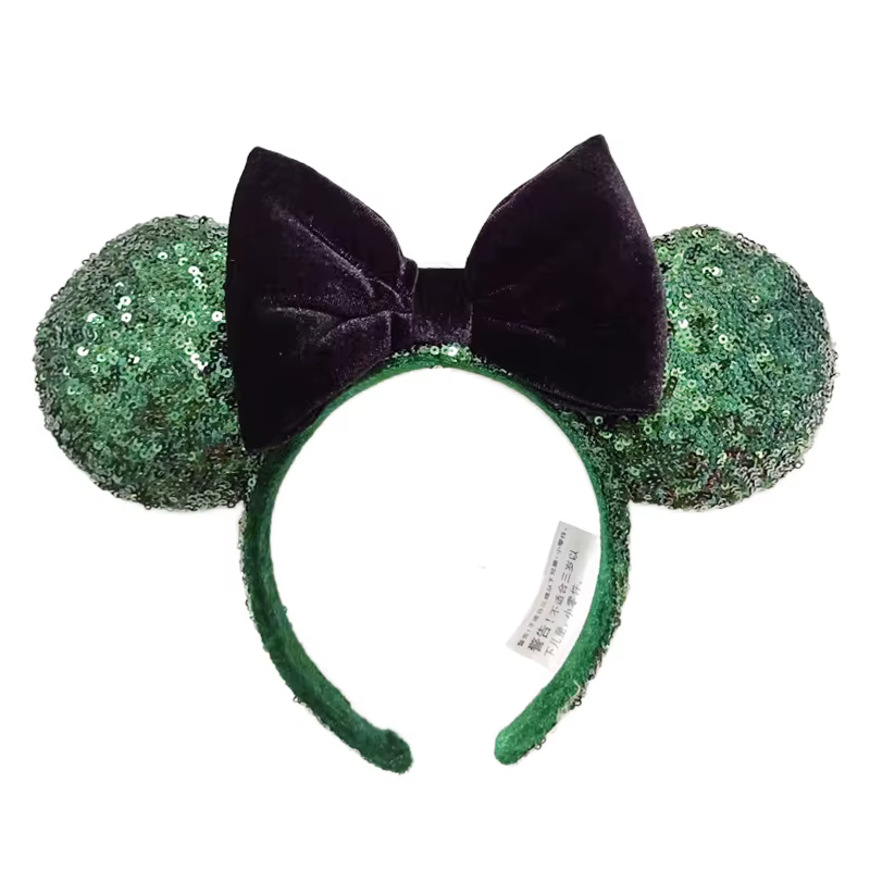Disney-Bandeau de sauna d'oreille de souris, nœud de cheveux à paillettes, cosplay de fête, vêtement