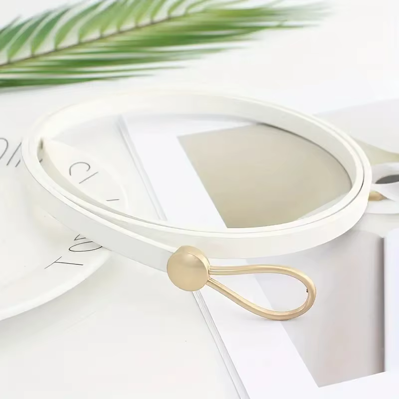 Ceinture nouée vintage sans trou pour femme, ceinture en cuir PU, document solide, environnement déc
