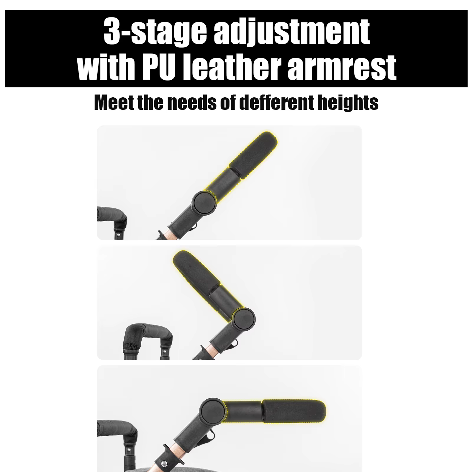 Poussette multifonction 3 en 1, landau et système de voyage avec guidon réglable, absorption des cho