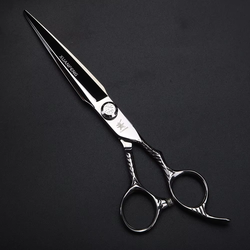 Ciseaux à cheveux XUANTENG en argent de 7 pouces, ciseaux de coiffure en acier 440C et ciseaux à eff