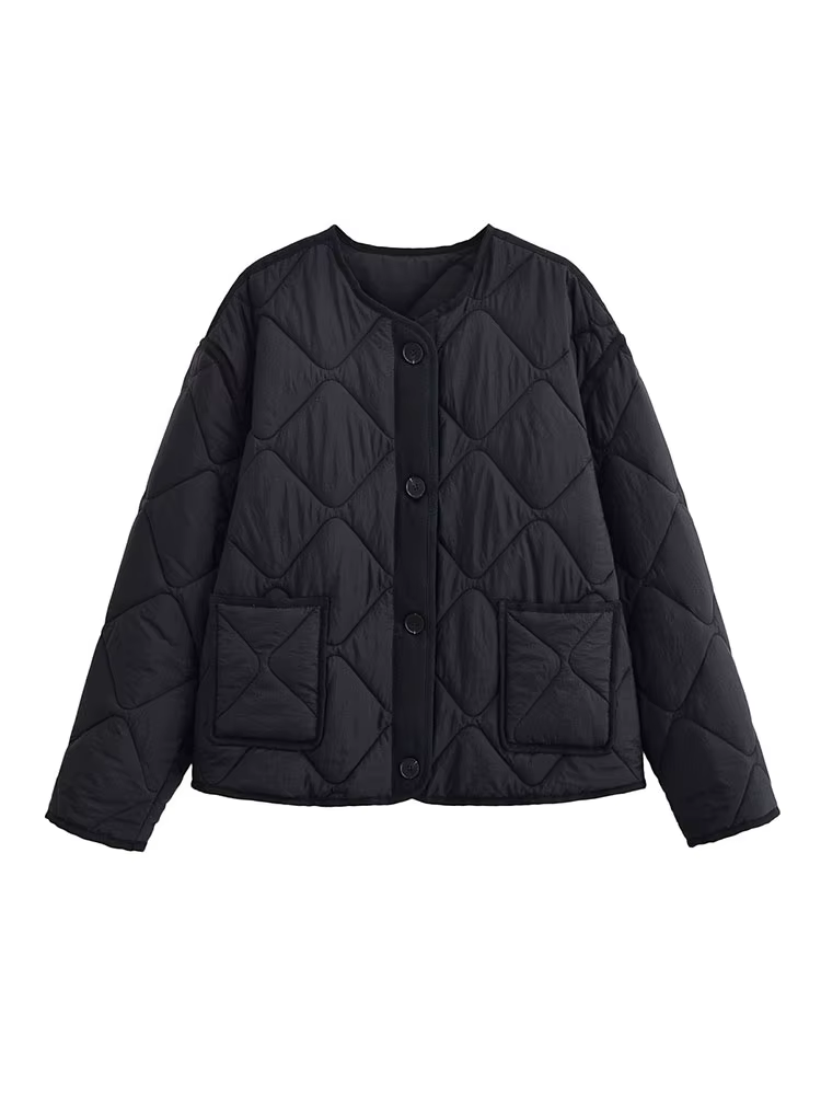 Nlzgmsj automne hiver femmes solide simple boutonnage col rond veste mode à manches longues manteau 