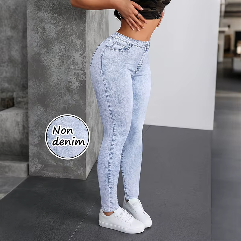 Leggings pour femmes non en jean, taille haute, effet push-up, pantalon de yoga, pantalon décontract