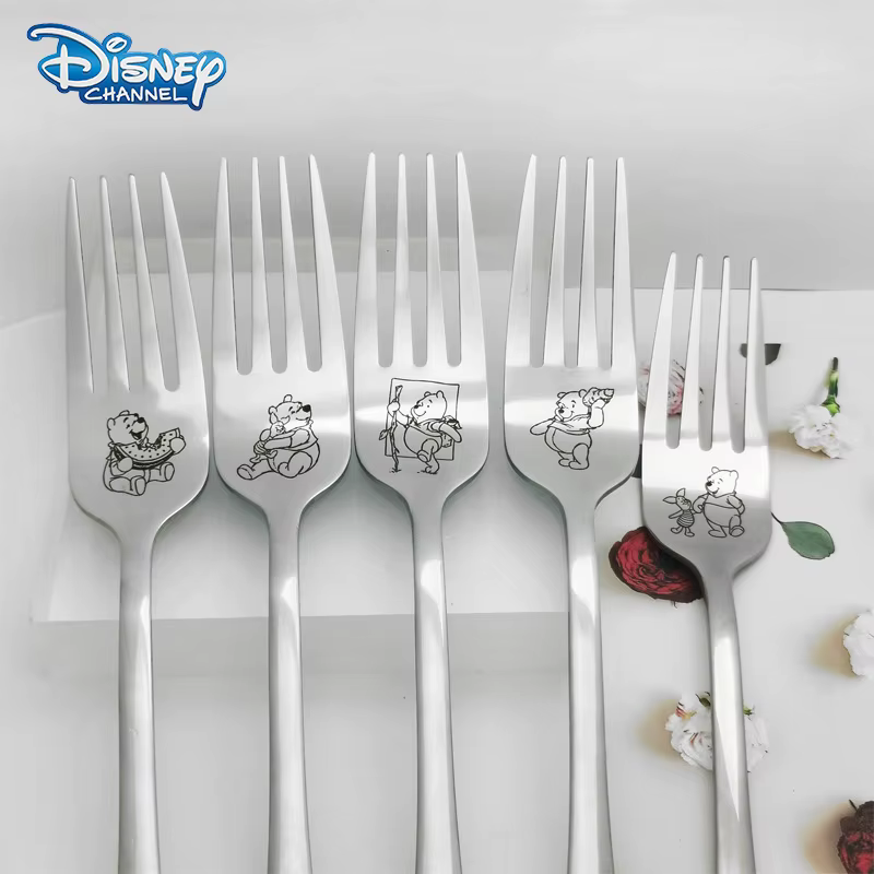 Disney Winnie l'Ourson Cuillères en acier inoxydable, Fourcommuniste en métal, Accessoires de cuisin