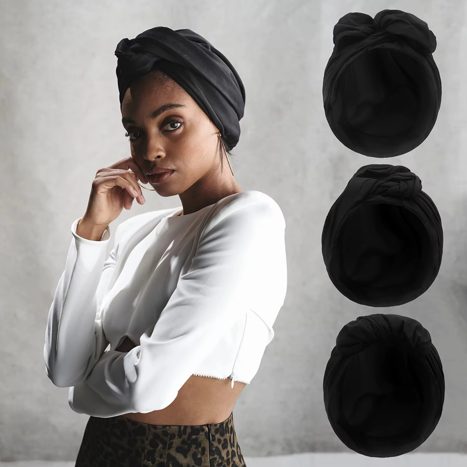 Femme musulman foulard casquette coton bandeau africain bandeau élégant rétro Turban pour dames bonn