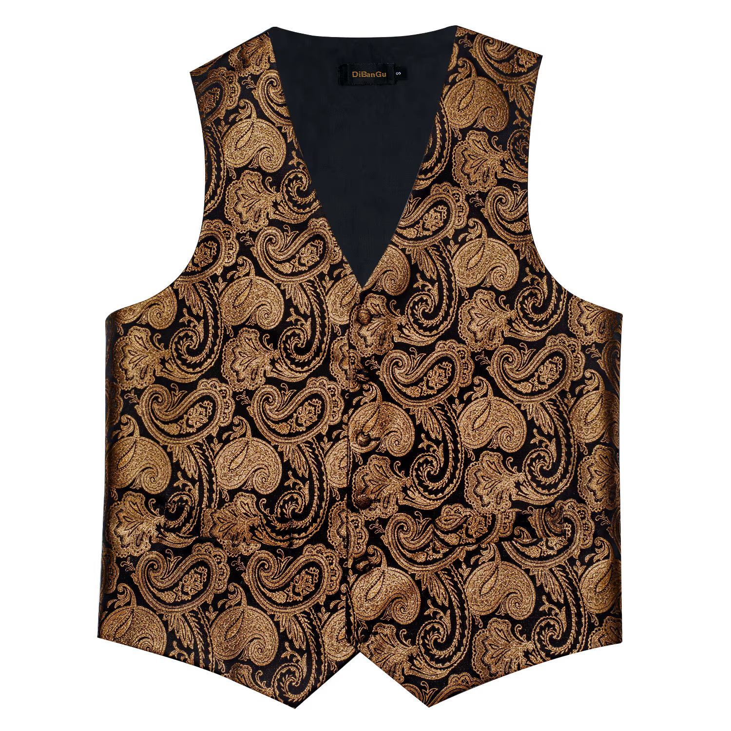 Ensemble gilet et cravate pour homme à motif cachemire – Gilet formel avec pochette de poche, idéal
