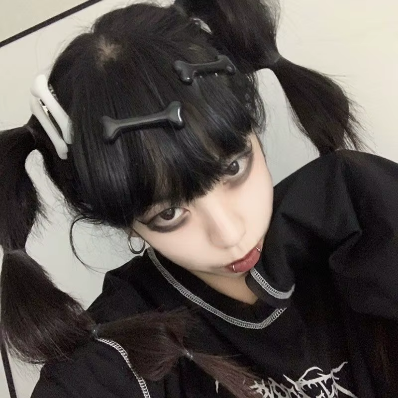 1/10 pièces Y2K mode gothique femmes Gril chapeaux Barrettes bandeau accessoires vif chien os pinces