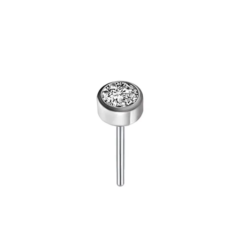 10 pièces clous d'oreille sans fil G23 titane nez PIERC punaise Labret lèvres anneaux boucles d'orei