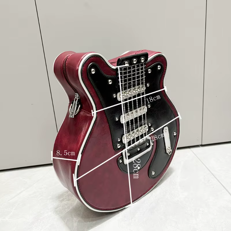 Nouveau sac à main, sac à bandoulière, sac pour femmes fait main, sac à la forme de guitare, sac fai