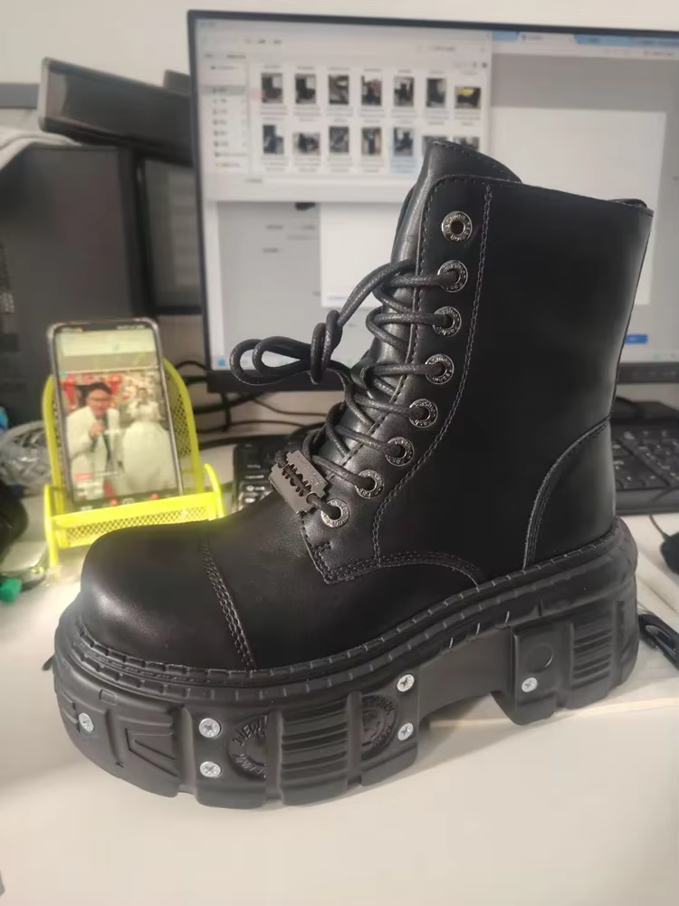 Ruffian-Bottes rehaussées en cuir pour hommes, Bottes à l'offre elles optiques, Style britannique ha