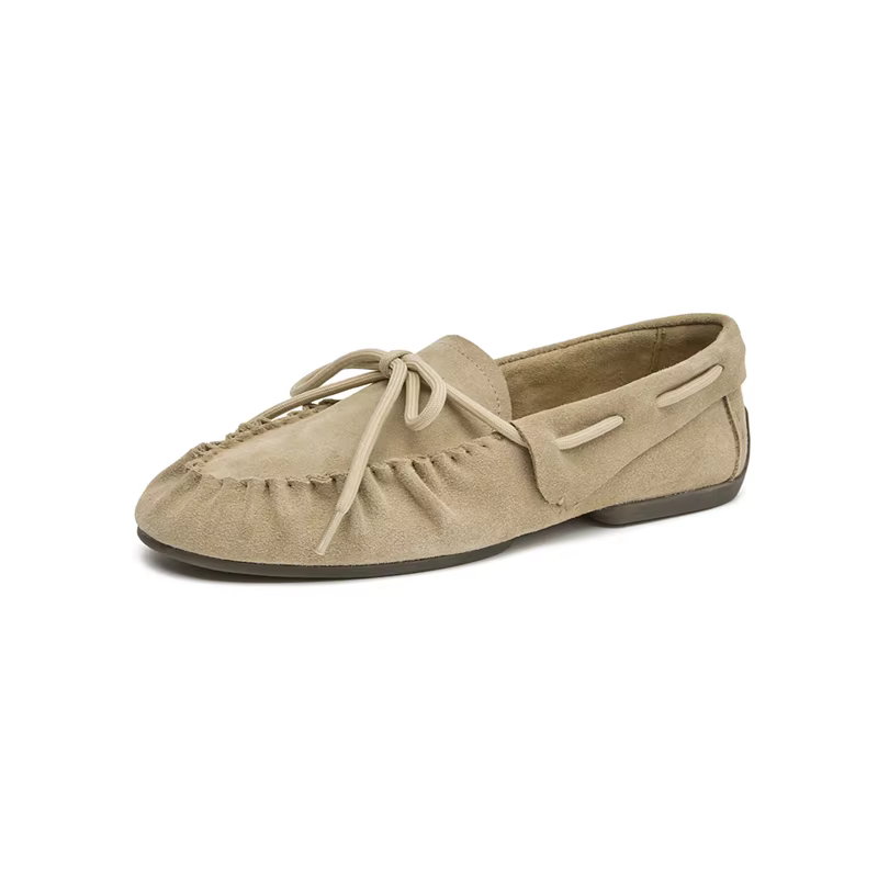 Mocassins plats pour femmes, style britannique, nouvelle collection automne 2026, en cuir véritable,