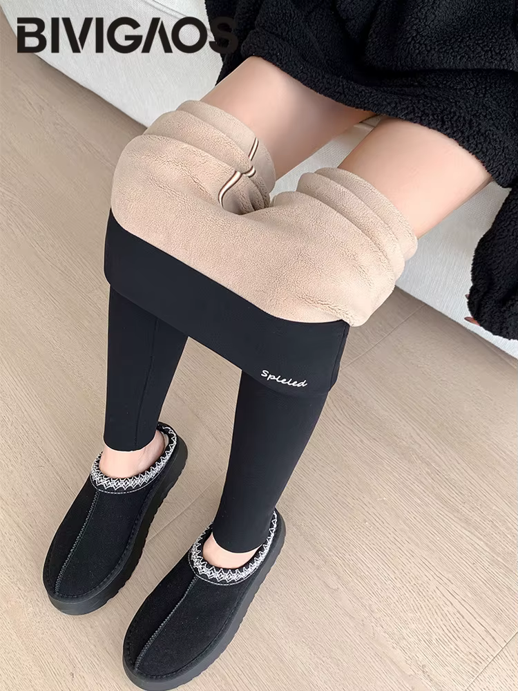 BIVIGAOS nouveau automne hiver alpaga velours requin Leggings femmes polaire épaissi chaud Leggings 