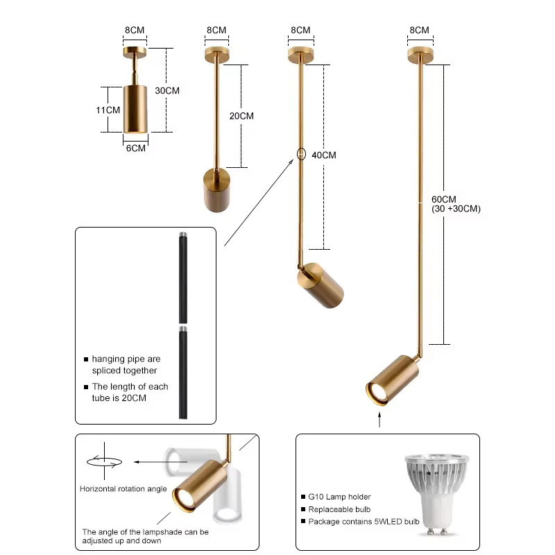 Lampe LED Suspendue au Design Nordique Moderne, Angle Réglable, Luminaire Décoratif d'Nik, Idéal pou