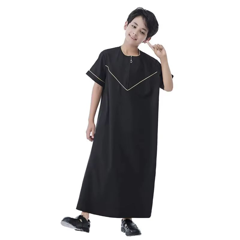Robes musulmanes pour garçons, tenue saoudienne pour l'Aïd al-Fitr, vêtements de prière islamiques,