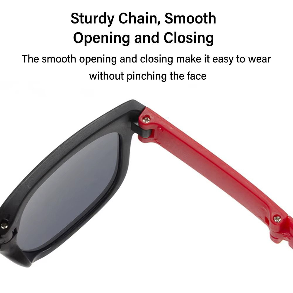 Lunettes de soleil à monture carrée pour enfants, lunettes d'extérieur pliables pour enfants, lunett