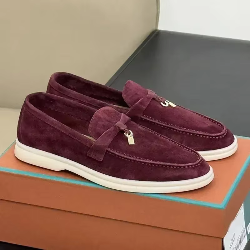 Chaussures décontractées vintage, mocassins à talon plat pour femmes, chaussures plates pour hommes 