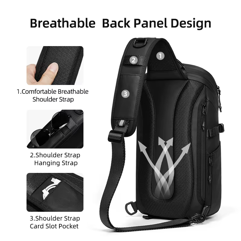 Sac à bandoulière étanche pour hommes, avec séparation sèche et humide, Port de chargement USB, gran