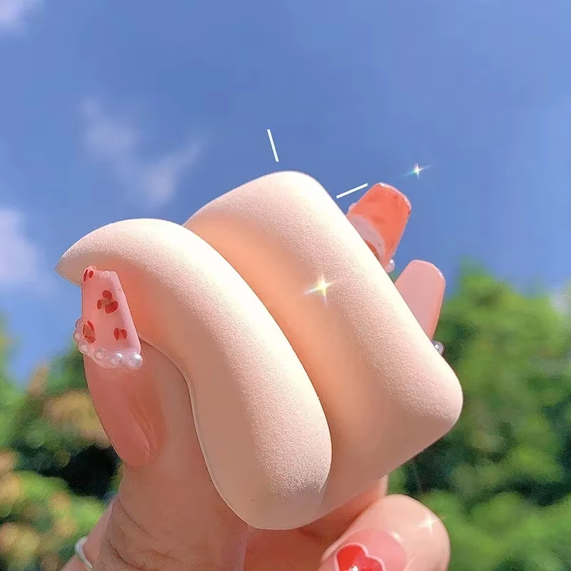 Éponge de maquillage ronde et carrée en forme de Triangle, bouffante de poudre sèche et humide, doub