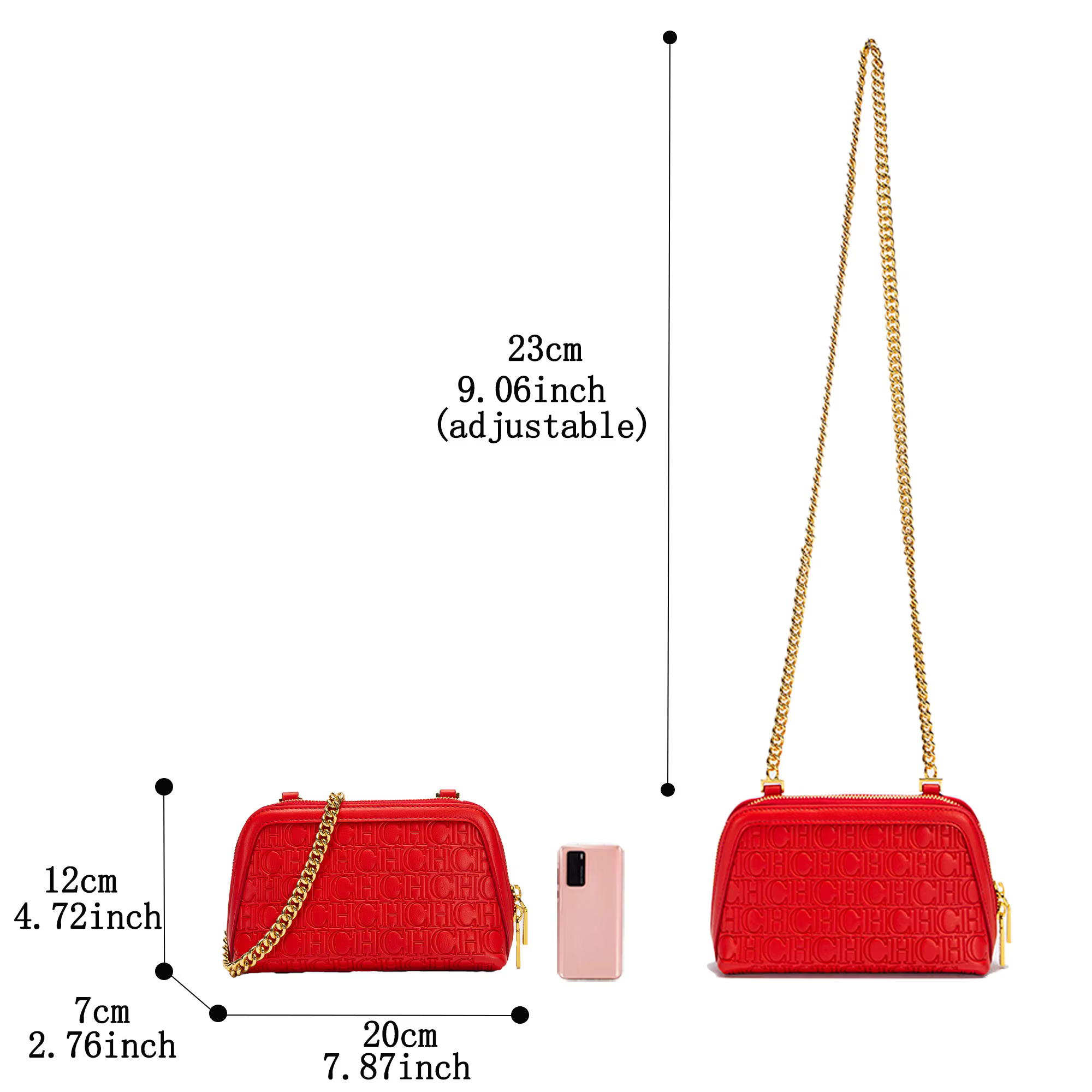 CHCH sac à bandoulière pour femme nouveau Mini sac à coque sac à chaîne en métal Simple