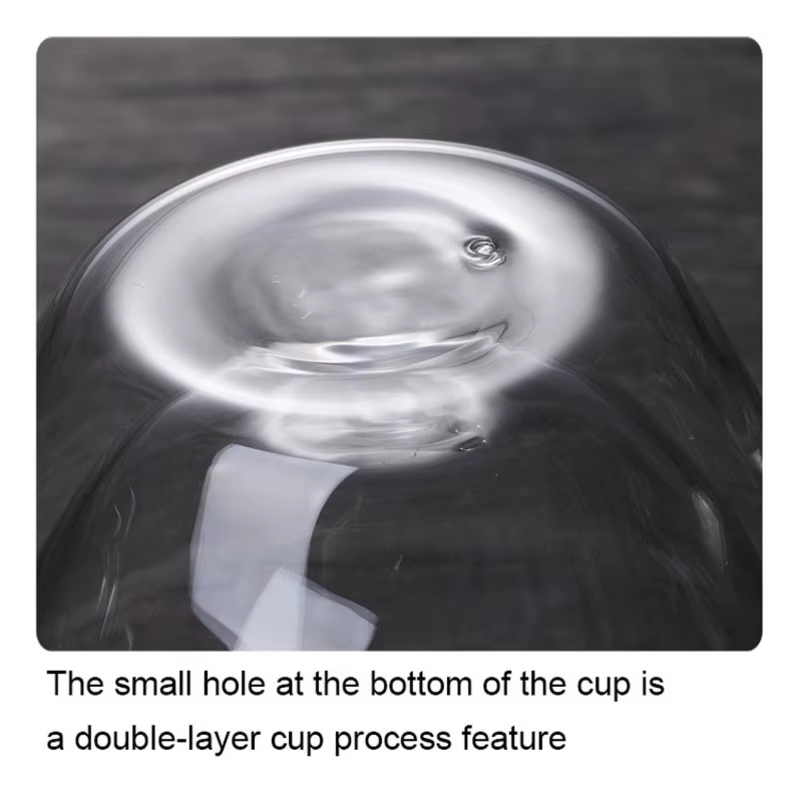 Tasse en verre à Double paroi, isolation thermique, transparente, faite à la main, pour boissons au 